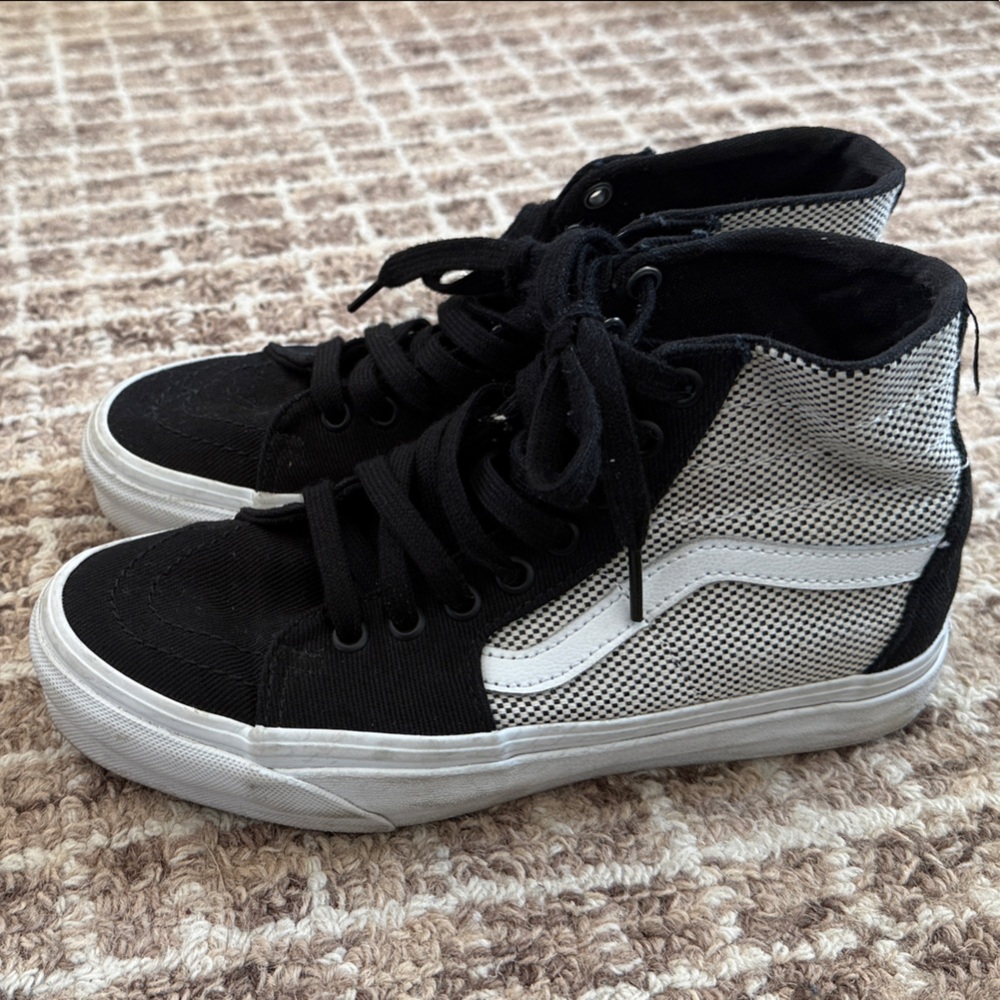 Vans Black and White High-Top Sneakers
